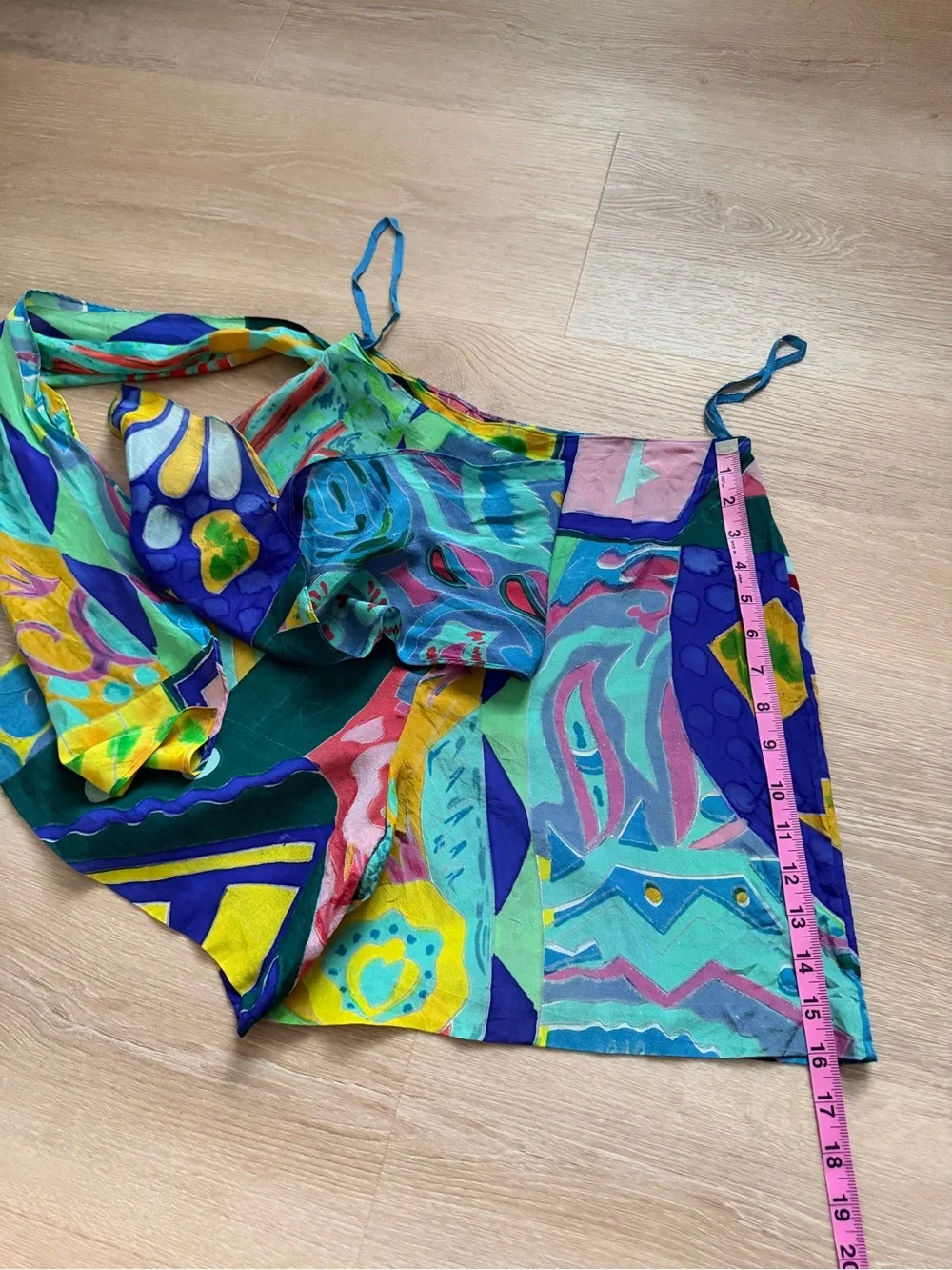RARE NWOT Vintage 90s Silk Abstract Wrap Culotte Tie-waist Shorts 6 Farm Rio